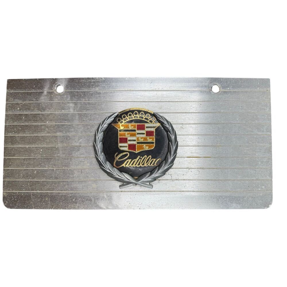 Cadillac Automobile Plate With “ Cadillac Wreath and Crest” Logo Vintage